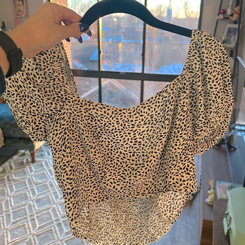 Altar'd State (Size S) Polka Dot Crop Top with Tie Back